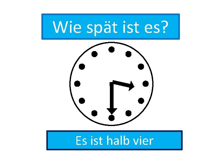 Wie spät ist es? Es ist halb vier 