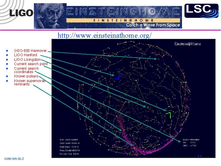 http: //www. einsteinathome. org/ l l l l GEO-600 Hannover LIGO Hanford LIGO Livingston