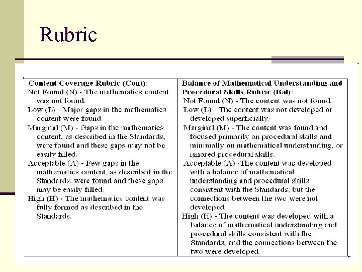 Rubric 