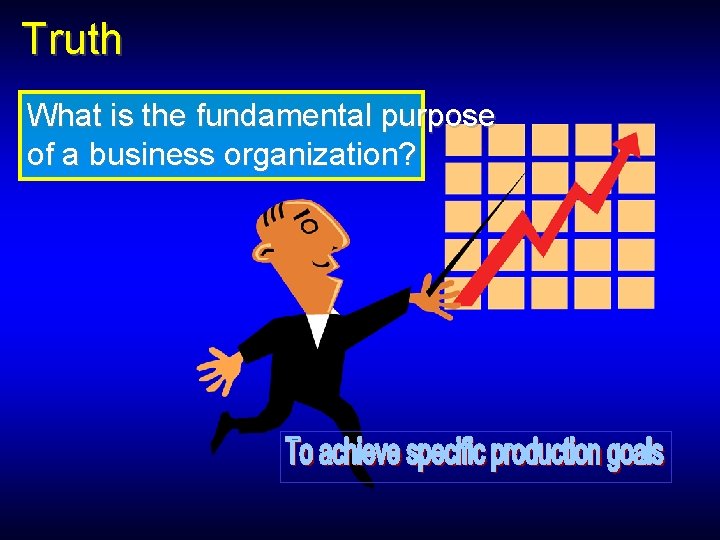 Truth What is the fundamental purpose of a business organization? 