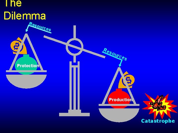The Dilemma R eso urce s Res our c es Protection Production Catastrophe 