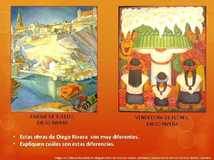 PAISAJE DE TOLEDO, DIEGO RIVERA VENDEDORA DE FLORES, DIEGO RIVERA • Estas obras de