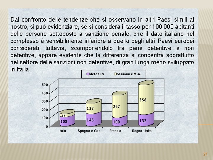 Dal confronto delle tendenze che si osservano in altri Paesi simili al nostro, si