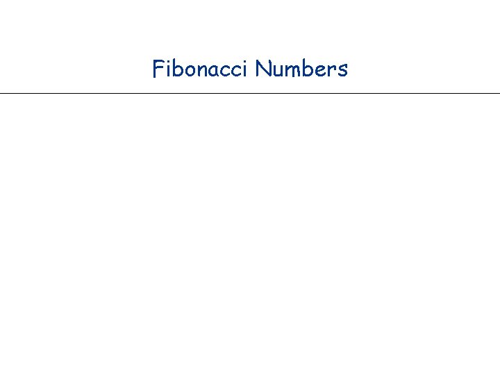 Fibonacci Numbers 