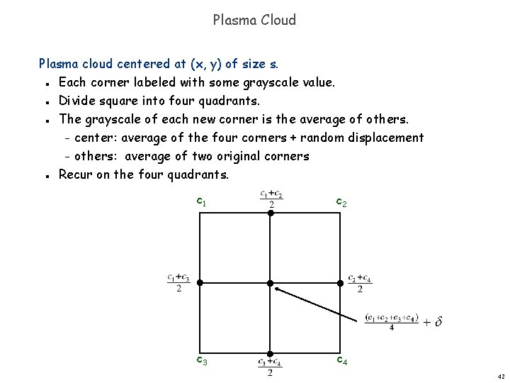 Plasma Cloud Plasma cloud centered at (x, y) of size s. Each corner labeled