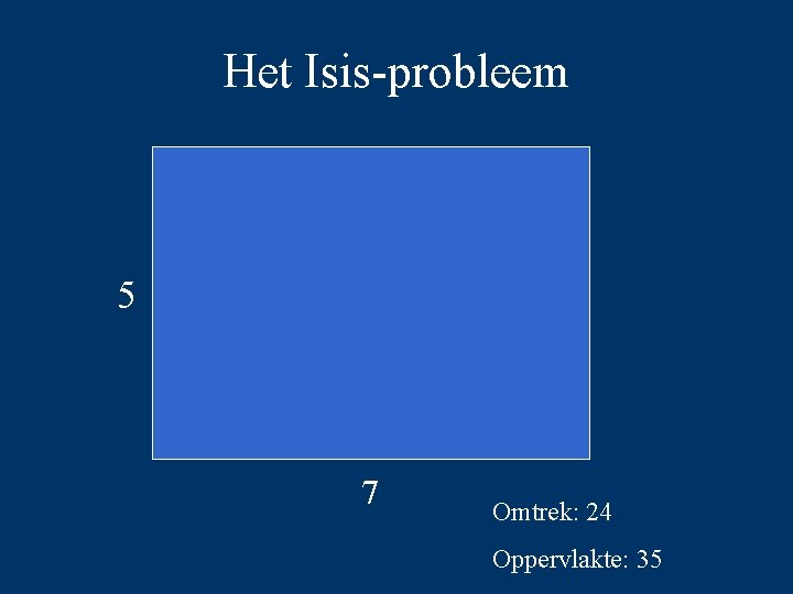 Het Isis-probleem 5 7 Omtrek: 24 Oppervlakte: 35 