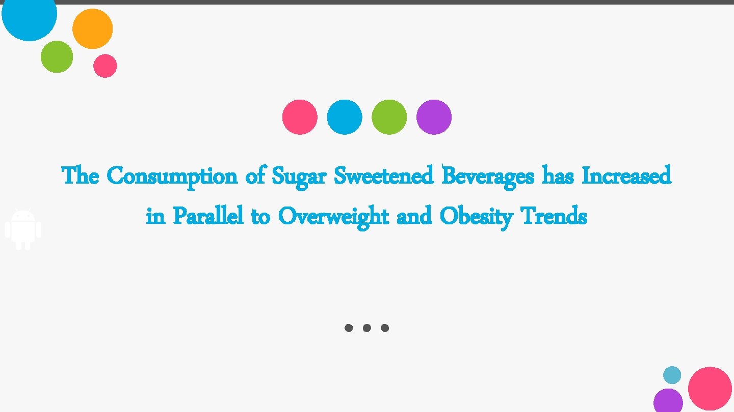 The Consumption of Sugar Sweetened Beverages has Increased in Parallel to Overweight and Obesity