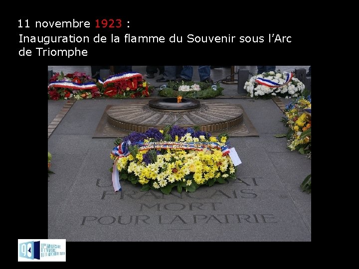 11 novembre 1923 : Inauguration de la flamme du Souvenir sous l’Arc de Triomphe