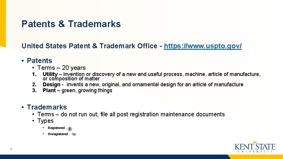 Patents & Trademarks United States Patent & Trademark Office - https: //www. uspto. gov/