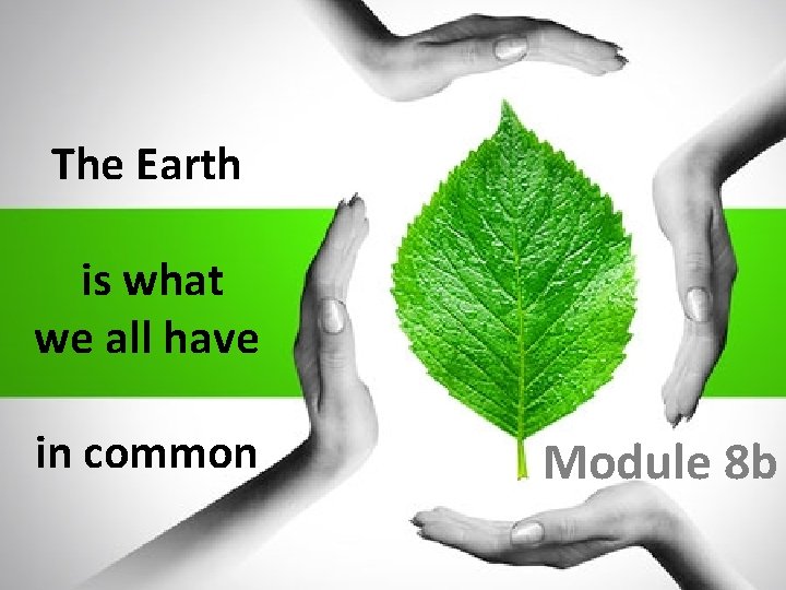 The Earth is what we all have in common Module 8 b 