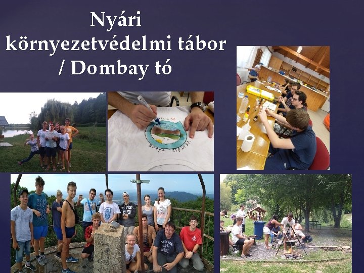 Nyári környezetvédelmi tábor / Dombay tó Nyári környezetvédelmi tábor / Dombay tó