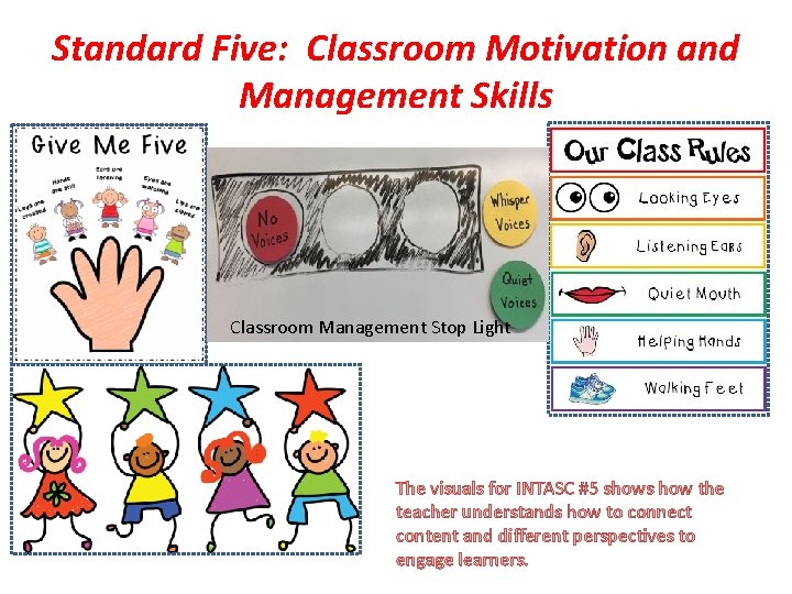 Standard Five: Classroom Motivation and Management Skills Classroom Management Stop Light The visuals for