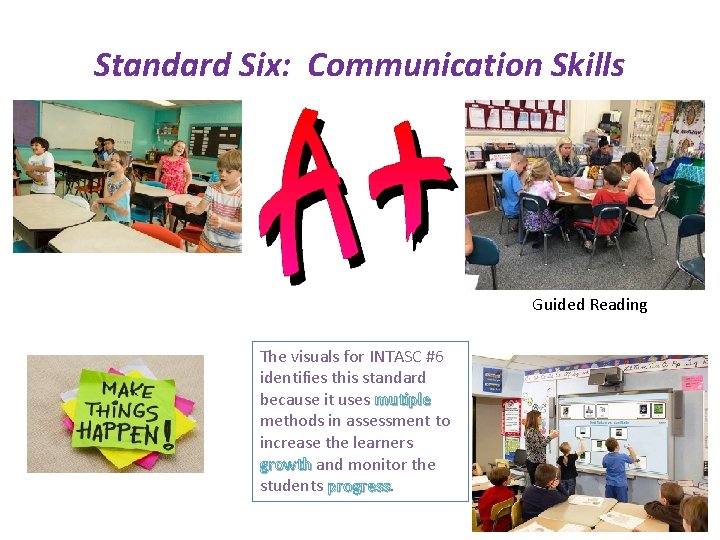 Standard Six: Communication Skills Guided Reading The visuals for INTASC #6 identifies this standard