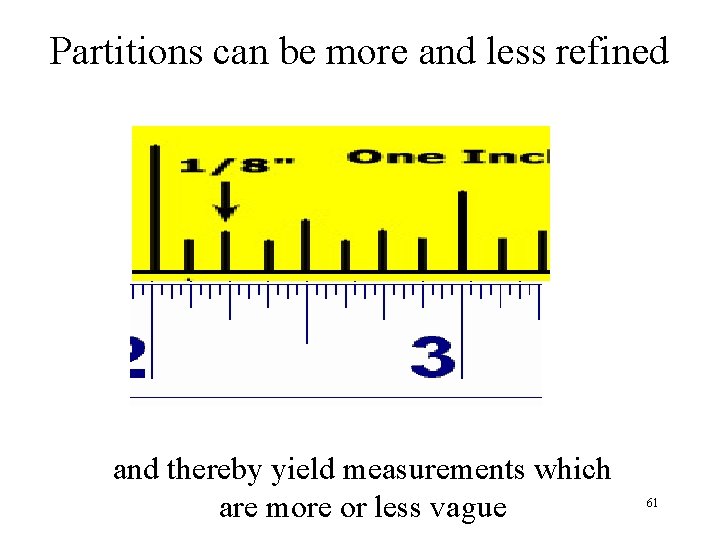 Partitions can be more and less refined and thereby yield measurements which are more