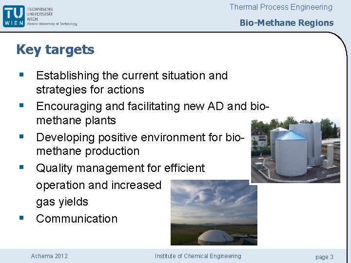 Thermal Process Engineering BioMethane Regions Promotion of biomethane