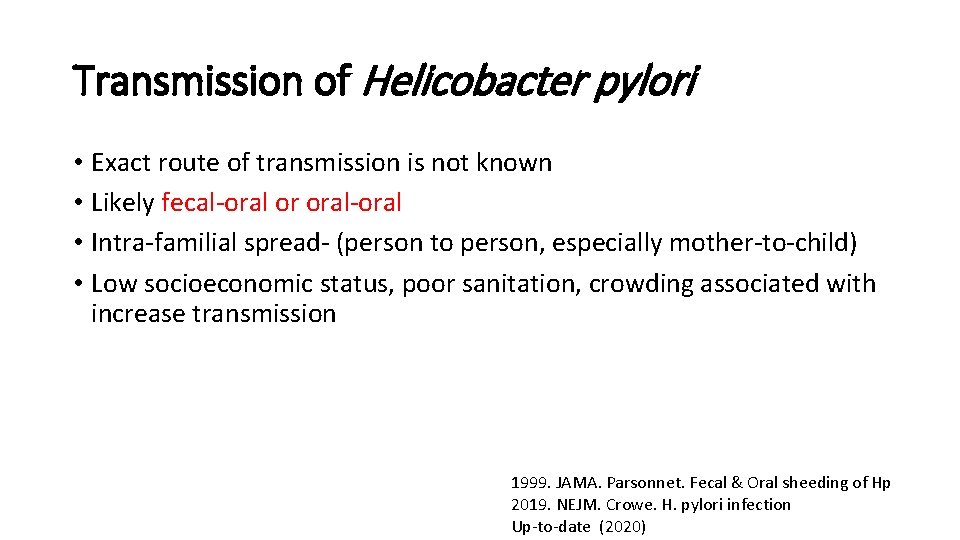 Helicobacter Pylori Infection Jaime Gallegos MD Infectious Disease