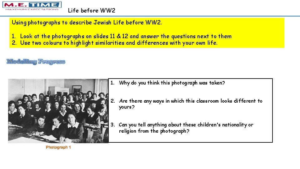 Life before WW 2 Using photographs to describe Jewish Life before WW 2. 1.