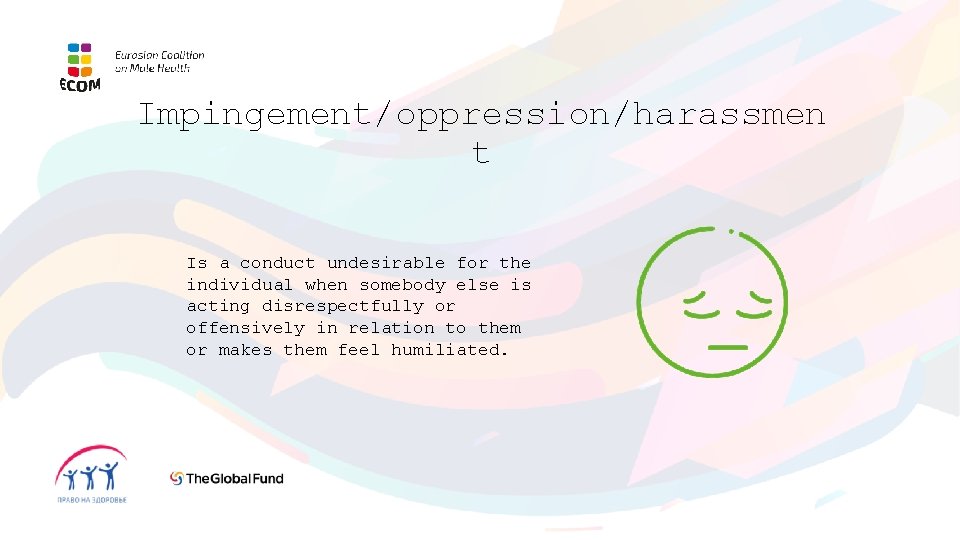 Impingement/oppression/harassmen t Is a conduct undesirable for the individual when somebody else is acting