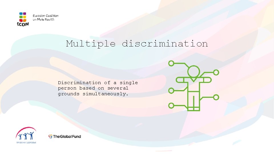 Multiple discrimination Discrimination of a single person based on several grounds simultaneously. 