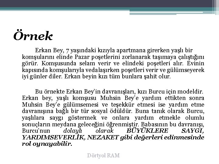 Örnek Erkan Bey, 7 yaşındaki kızıyla apartmana girerken yaşlı bir komşularını elinde Pazar poşetlerini