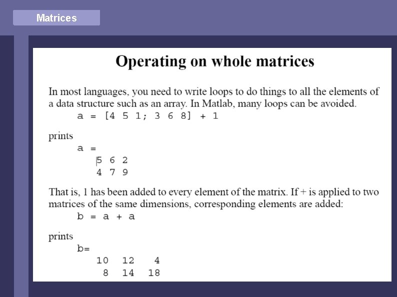 Matrices 