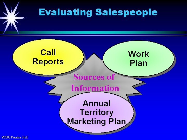 Evaluating Salespeople Call Reports Work Plan Sources of Information Annual Territory Marketing Plan ©