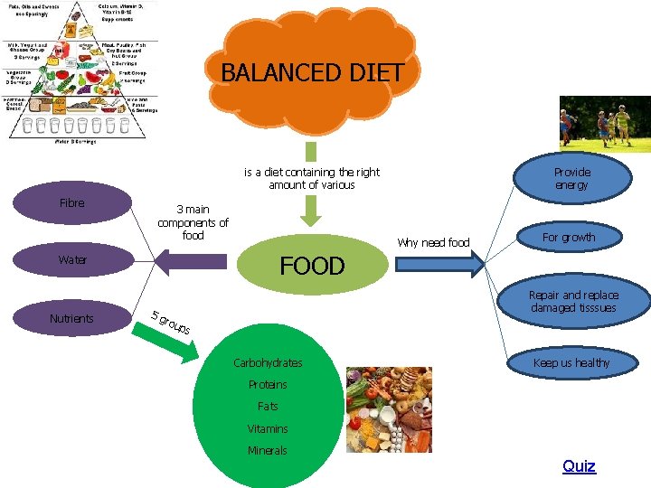BALANCED DIET is a diet containing the right amount of various Fibre 3 main