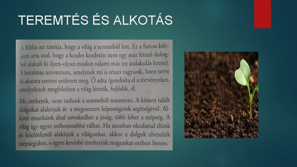 TEREMTÉS ÉS ALKOTÁS 