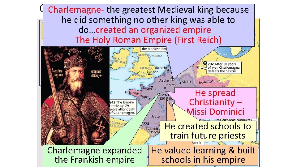 Charlemagne & the Frankish Empire Charlemagne- the greatest Medieval king because he did something