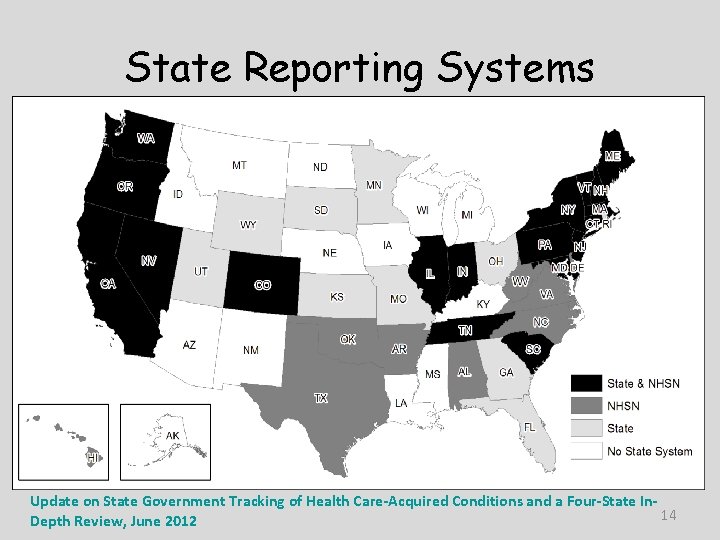 State Reporting Systems Update on State Government Tracking of Health Care-Acquired Conditions and a