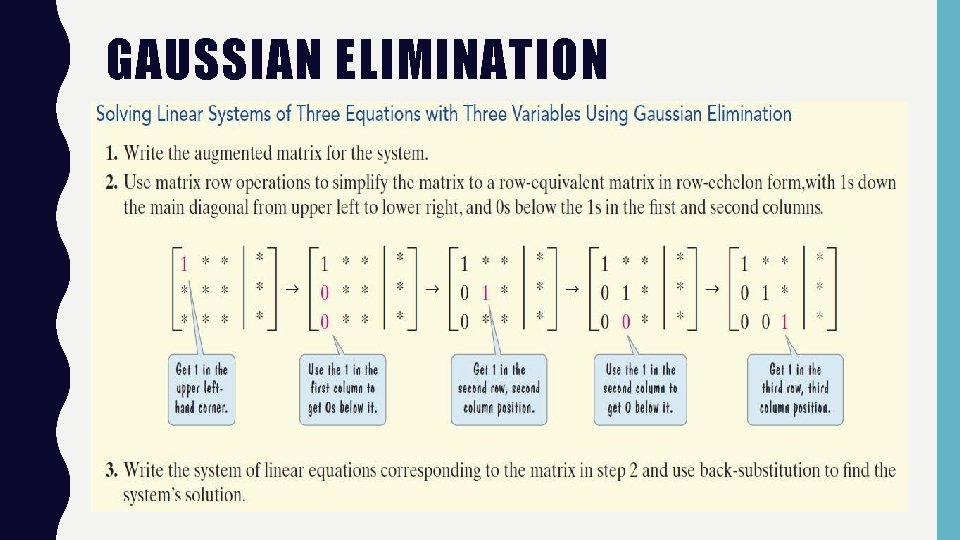 GAUSSIAN ELIMINATION 