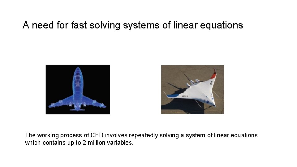 A need for fast solving systems of linear equations The working process of CFD