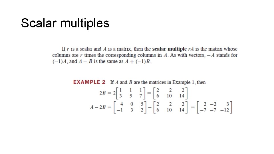 Scalar multiples 