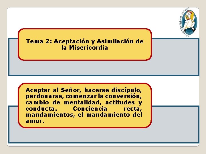 Tema 2: Aceptación y Asimilación de la Misericordia Aceptar al Señor, hacerse discípulo, perdonarse,