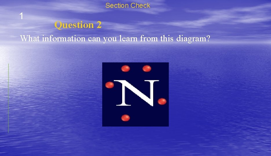 Section Check 1 Question 2 What information can you learn from this diagram? 