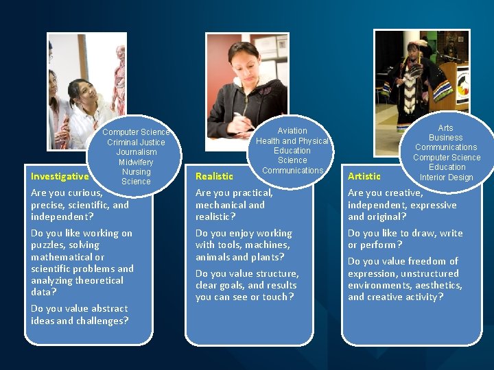 Computer Science Criminal Justice Journalism Midwifery Nursing Science Investigative Are you curious, precise, scientific,