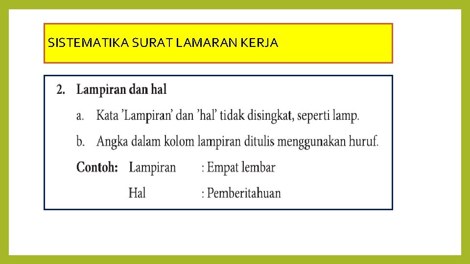 SISTEMATIKA SURAT LAMARAN KERJA 