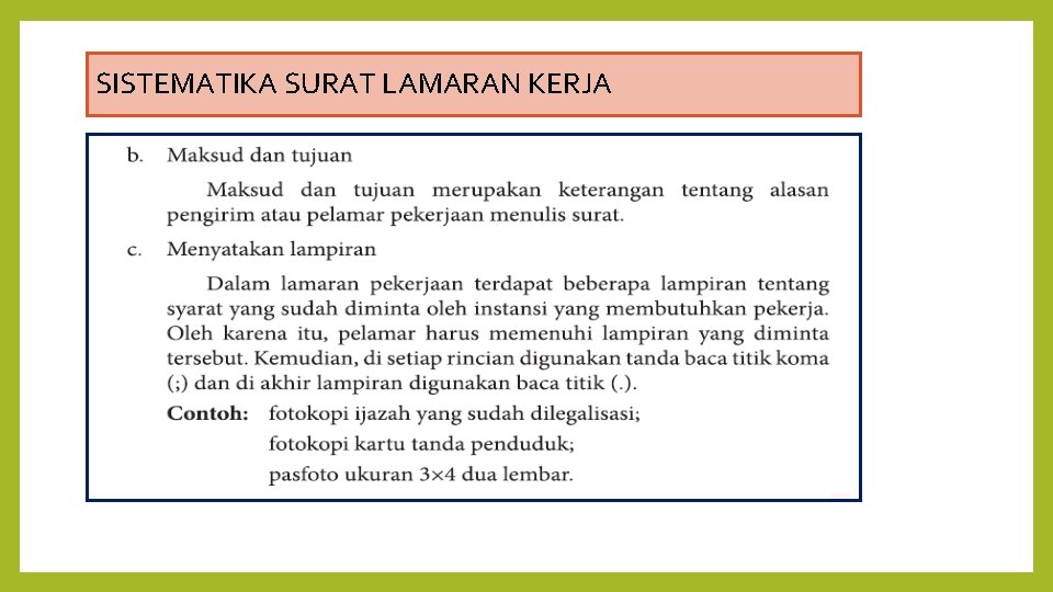 SISTEMATIKA SURAT LAMARAN KERJA 