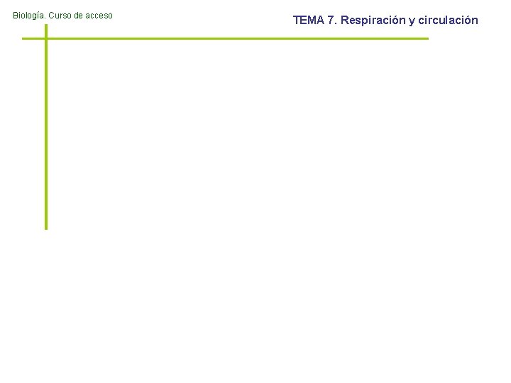 Biología. Curso de acceso TEMA 7. Respiración y circulación 