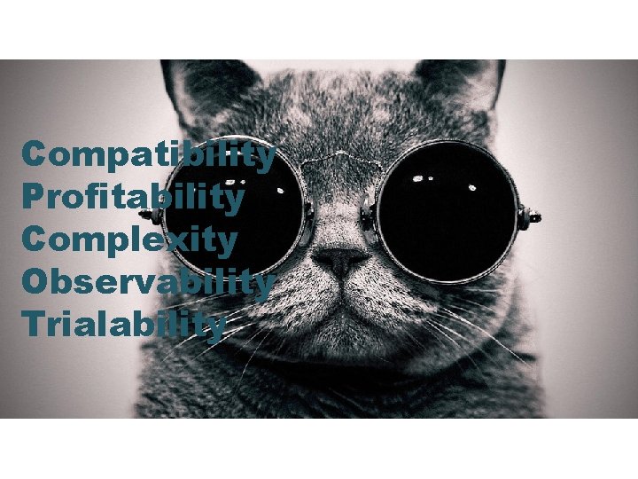 Compatibility Profitability Complexity Observability Trialability 