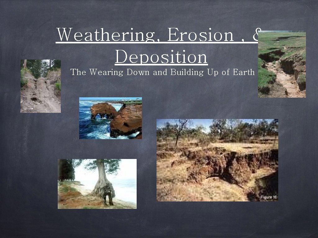 Weathering, Erosion , & Deposition The Wearing Down and Building Up of Earth 