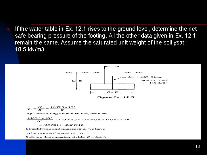 n If the water table in Ex. 12. 1 rises to the ground level,