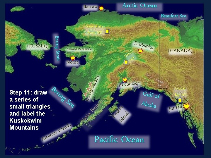 Barrow Seward Peninsula Nome Ber Step 11: draw ing a series of Sea small