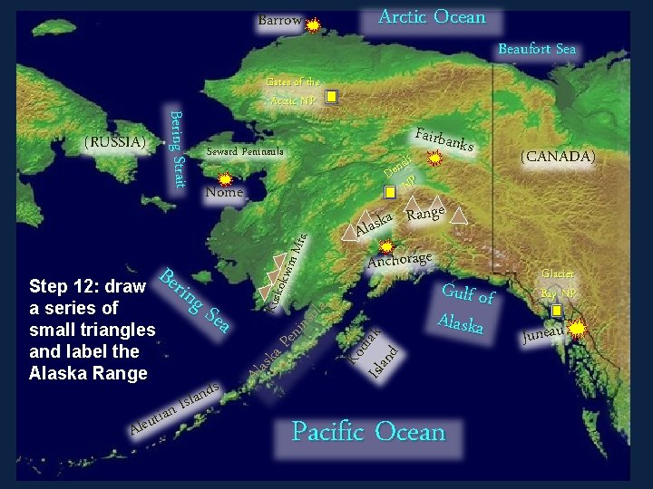 Barrow Seward Peninsula Nome Ber Step 12: draw ing a series of Sea small