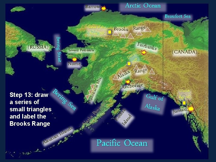 Barrow Seward Peninsula Nome Ber Step 13: draw ing a series of Sea small
