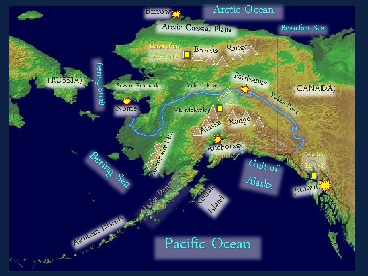 Arctic Ocean Barrow Arctic Coastal Plain Beaufort Sea Gates of the Brooks Range Seward