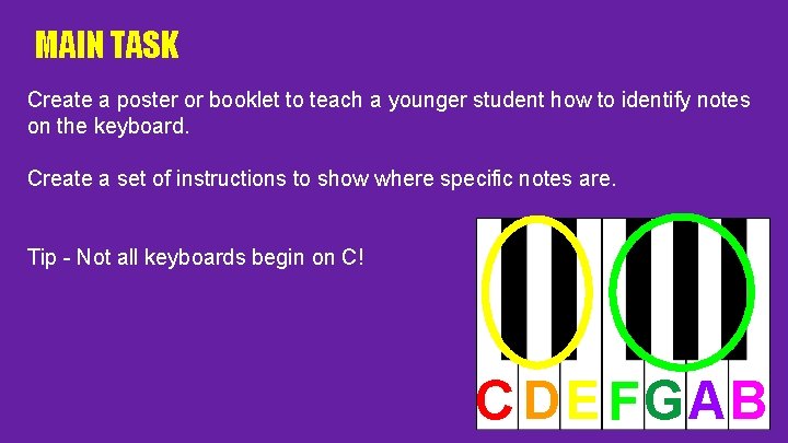 MAIN TASK Create a poster or booklet to teach a younger student how to