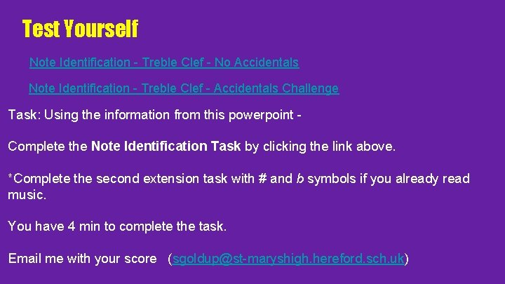 Test Yourself Note Identification - Treble Clef - No Accidentals Note Identification - Treble