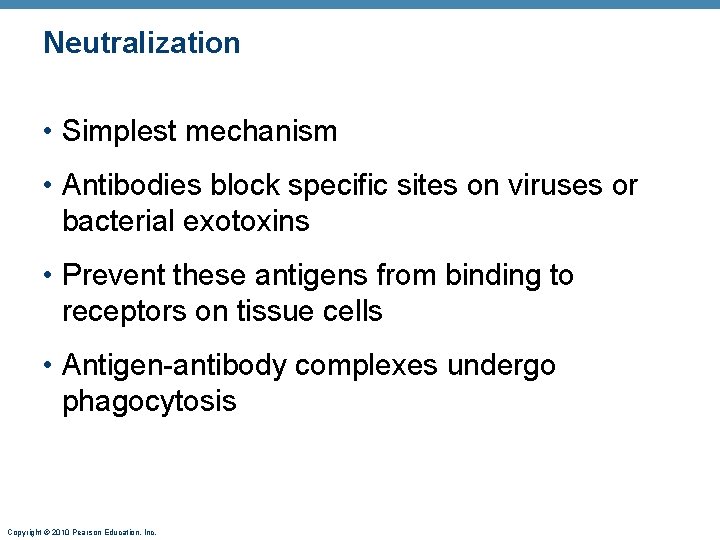 Neutralization • Simplest mechanism • Antibodies block specific sites on viruses or bacterial exotoxins