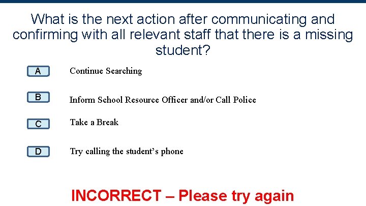 What is the next action after communicating and confirming with all relevant staff that